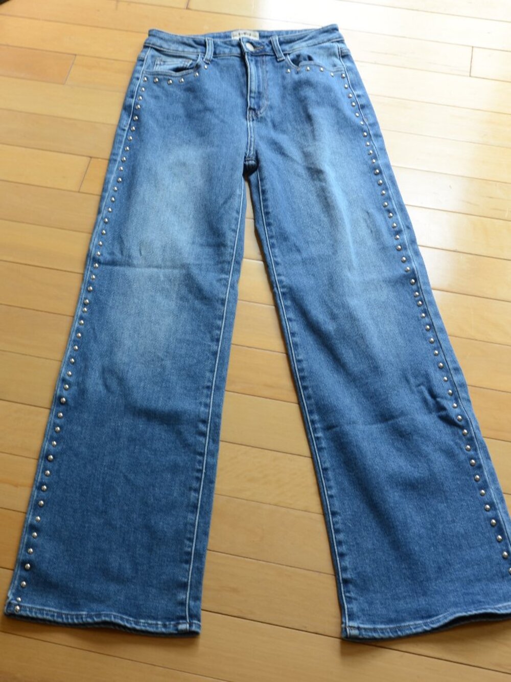 L.T.J Letter to Juliet wide-leg blue denim jeans studded size 26